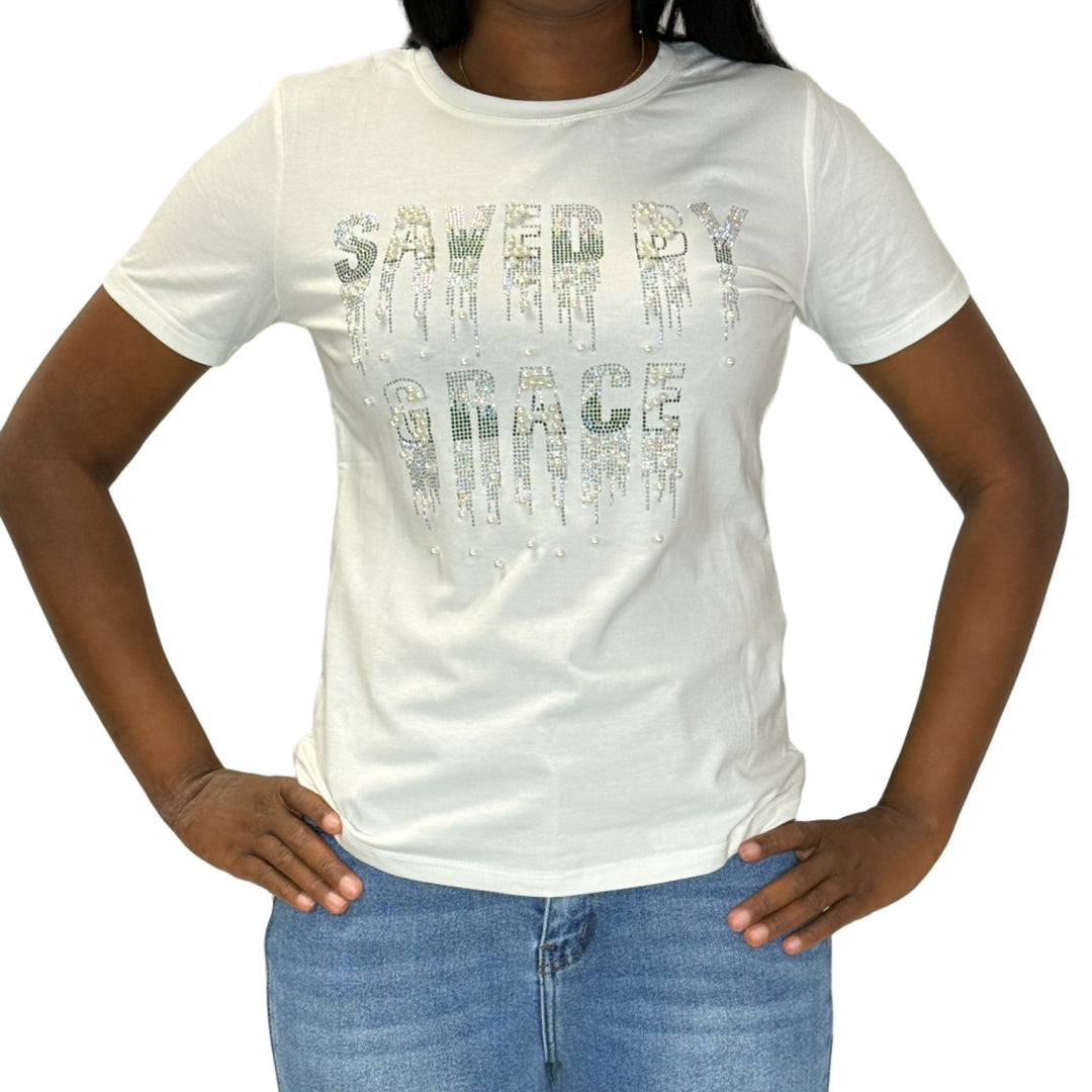 Saved By Grace T-Shirt - White