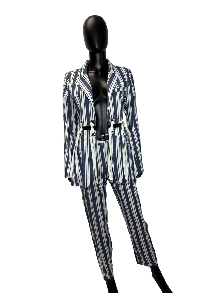 All Bizness Striped Pant Suit