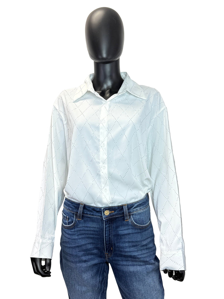 All That Glitters Rhinestone Blouse