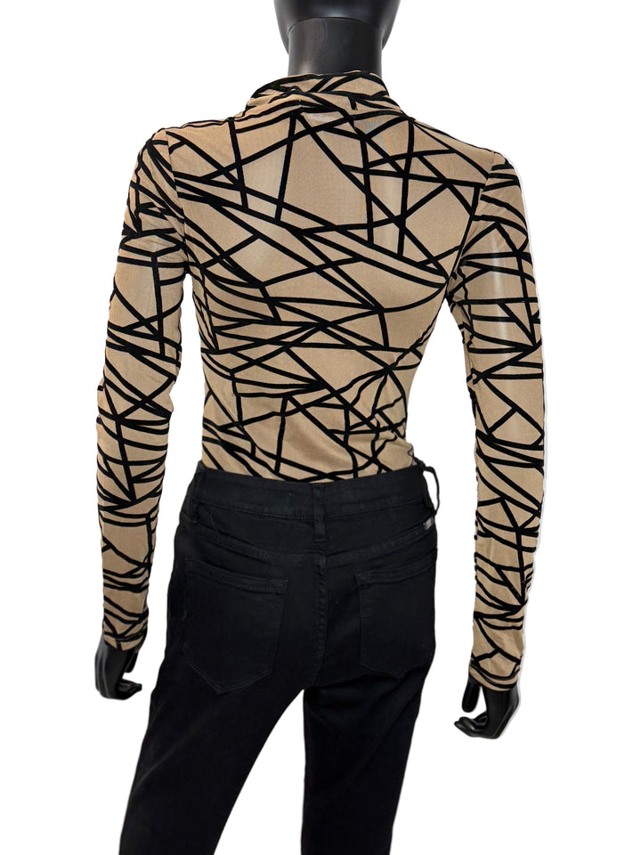 Always Enough Abstract Mesh Bodysuit