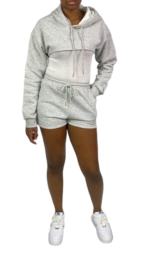 Candace 2 Piece Short Set - Heather Grey