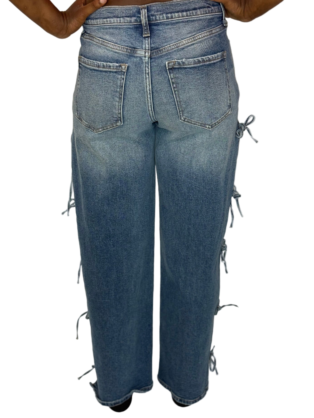 Forever Bows Baggy Mid Rise Jean