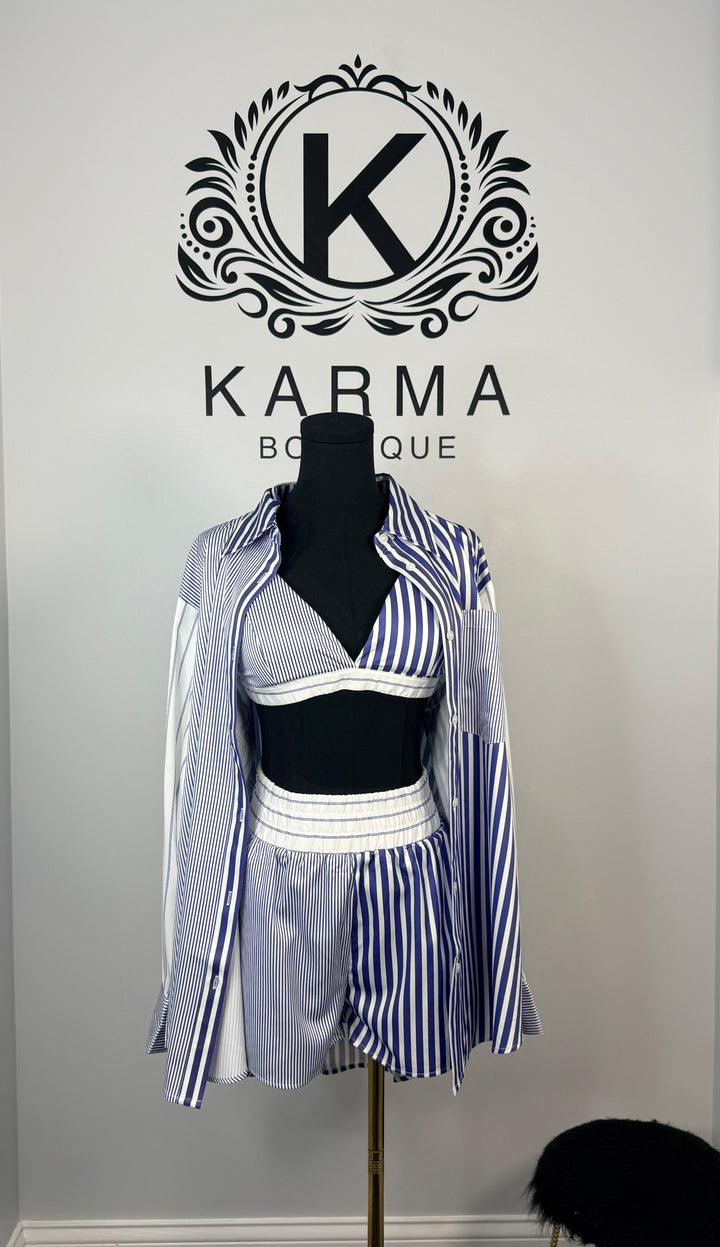 Nila Striped 3pc Short Set