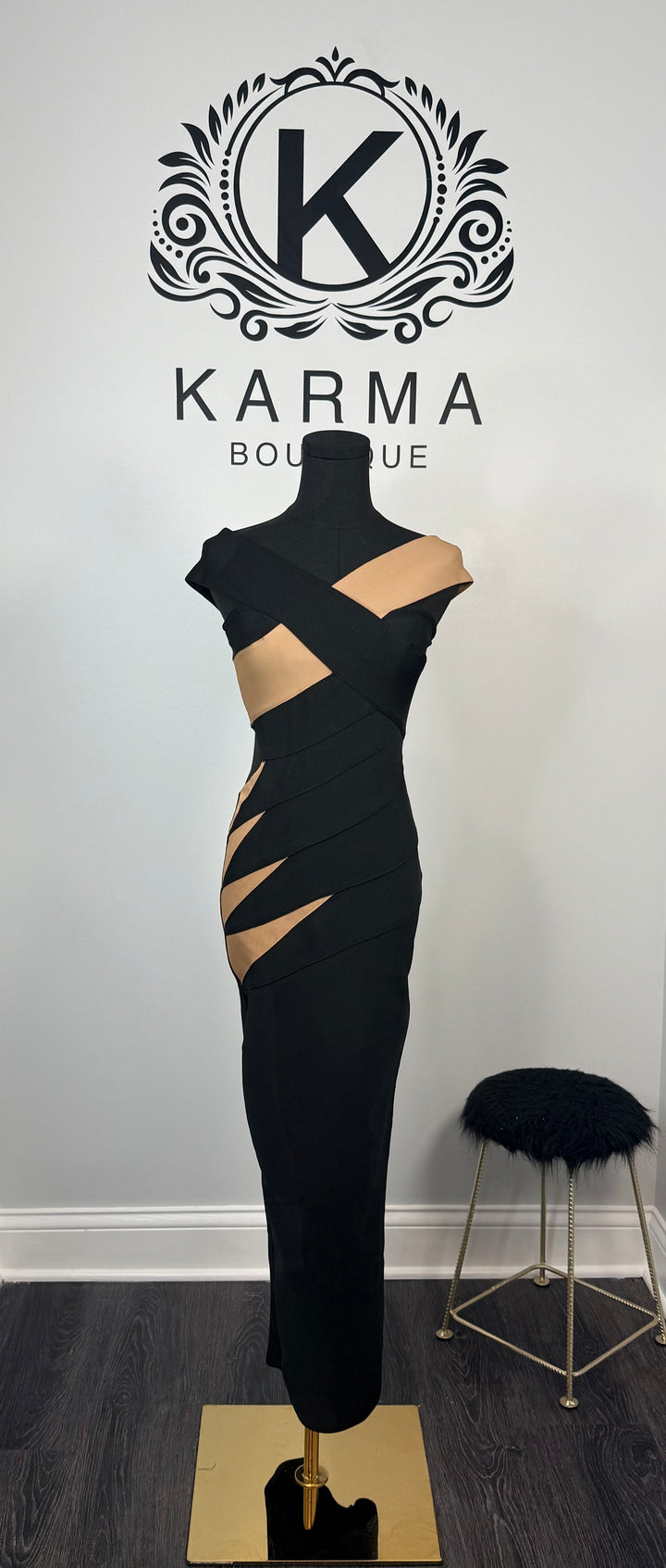 Bandaged Baddie Maxi Dress - Black