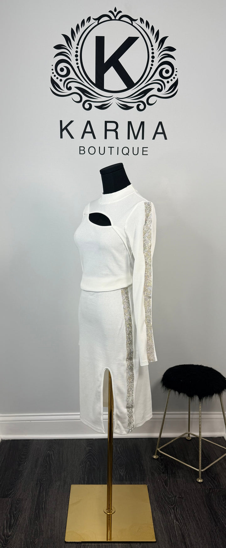 Lexy Snatched Sweater Shirt -White