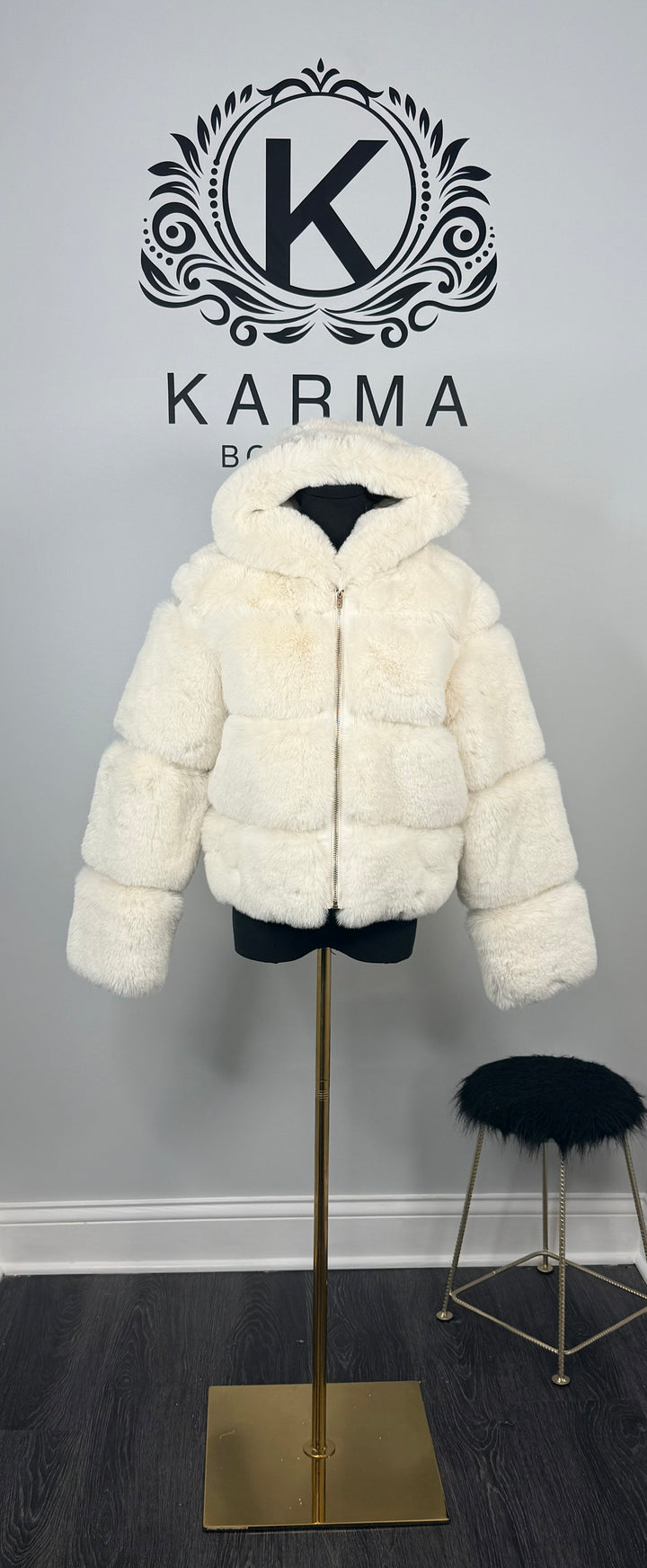 Briana Faux Fur Jacket - Off White