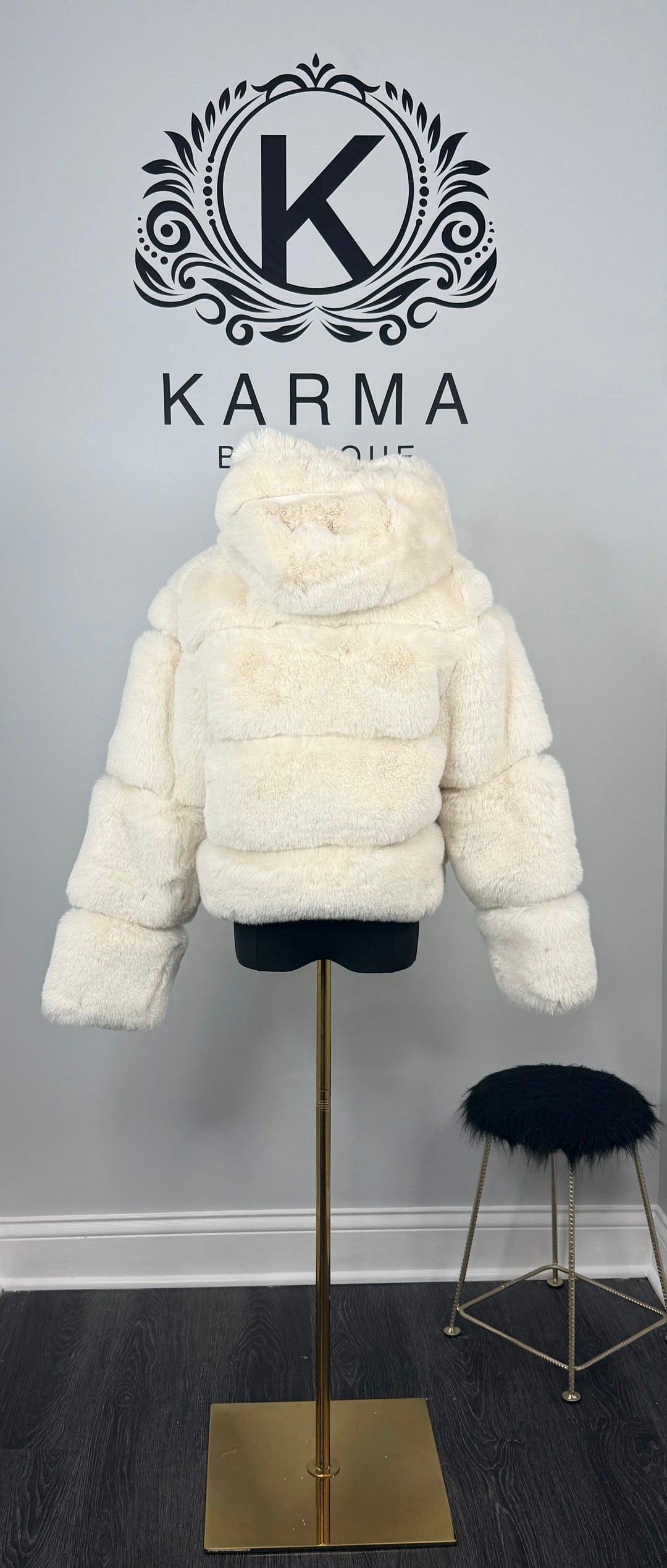 Briana Faux Fur Jacket - Off White