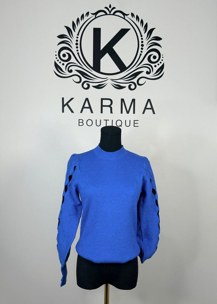 Ophelia Cut Sleeve Sweater - Blue