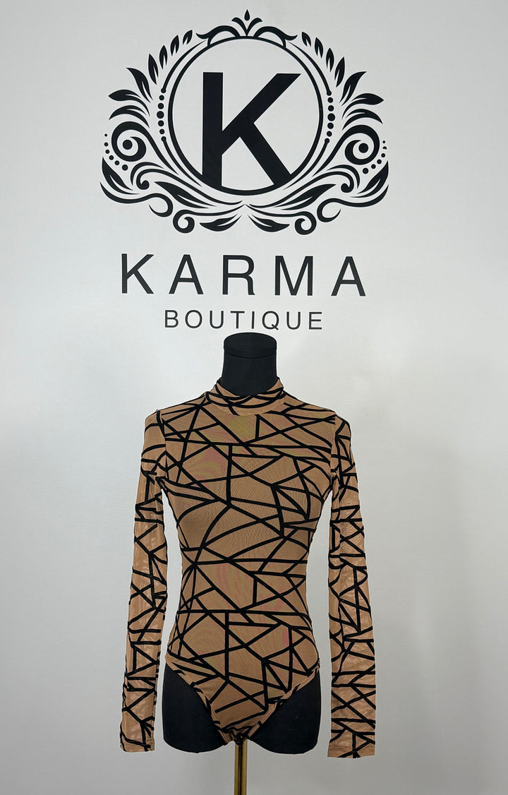 Always Enough Abstract Mesh Bodysuit