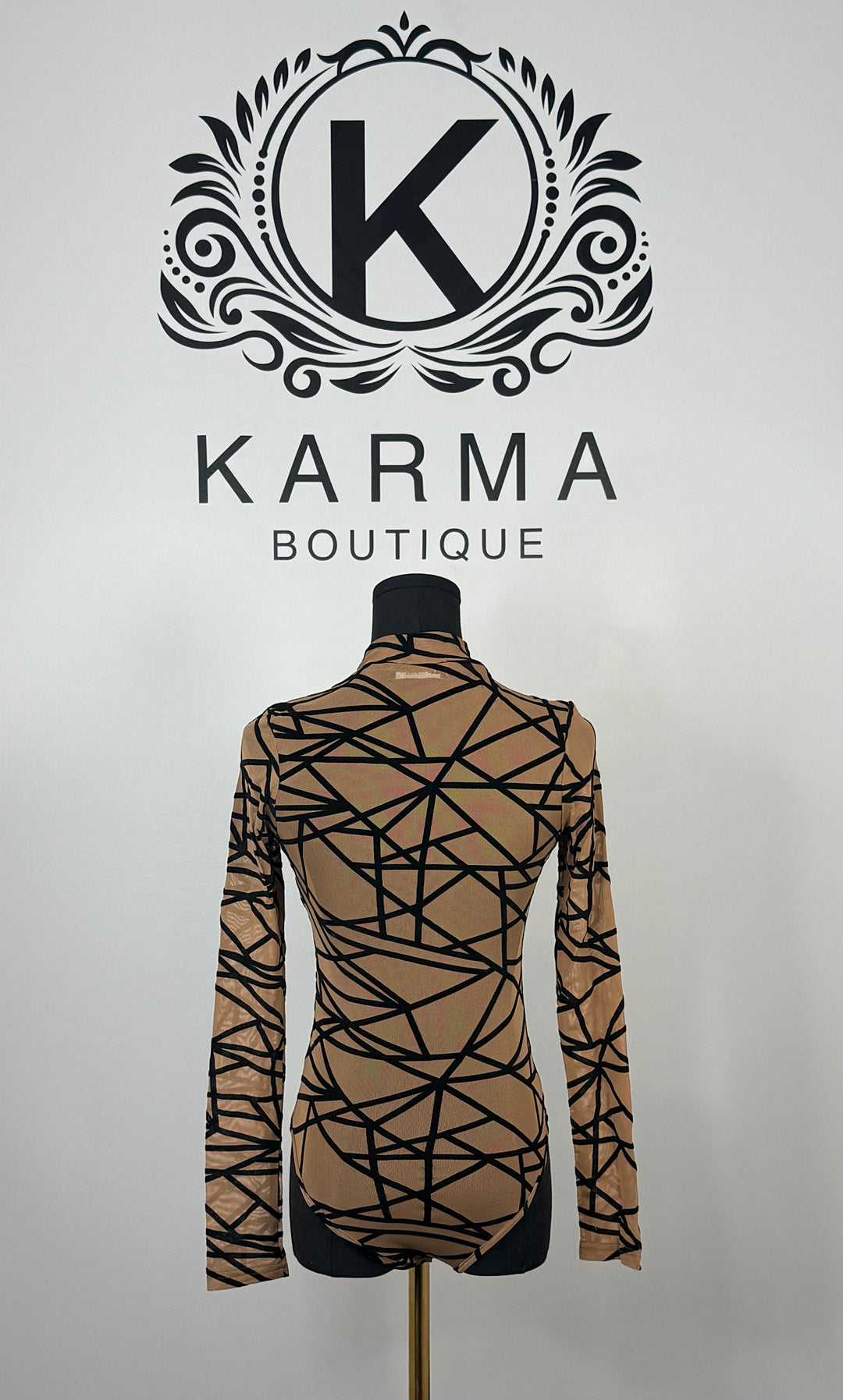 Always Enough Abstract Mesh Bodysuit