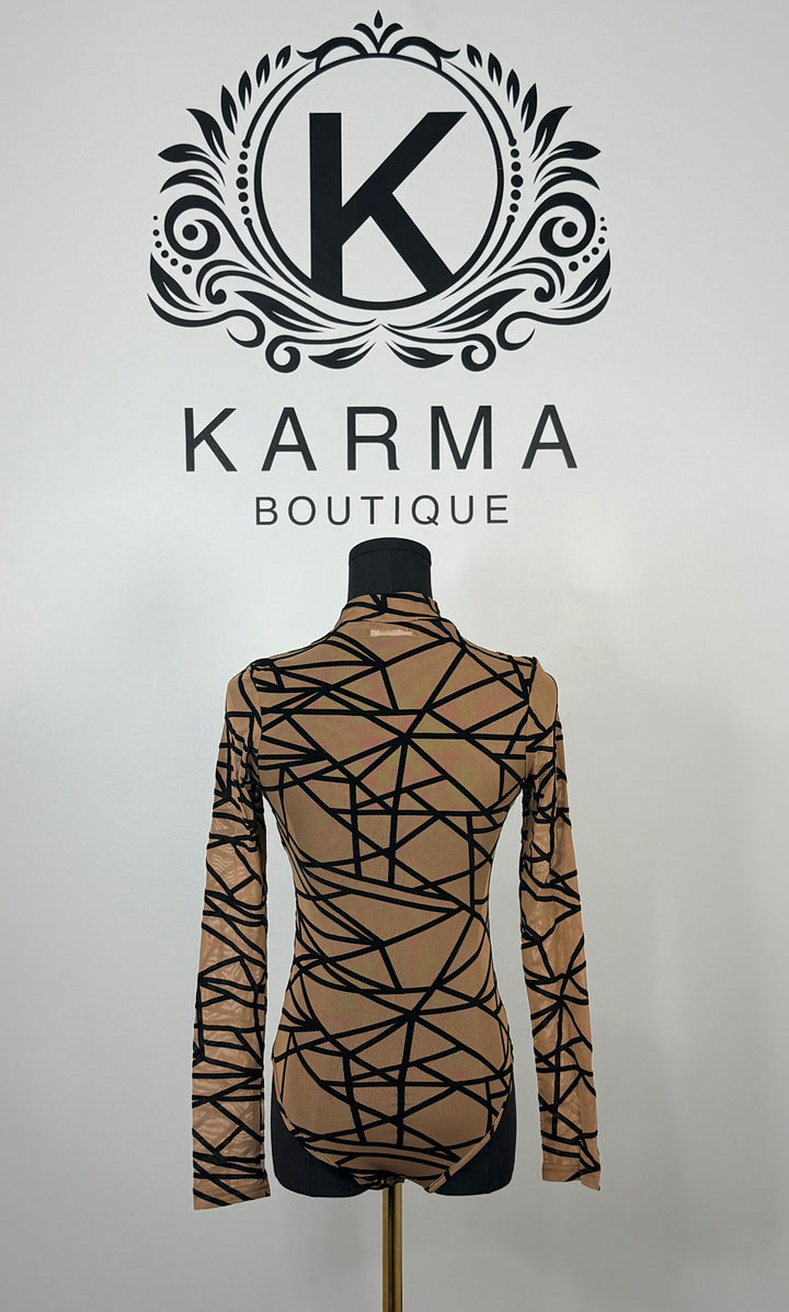 Always Enough Abstract Mesh Bodysuit