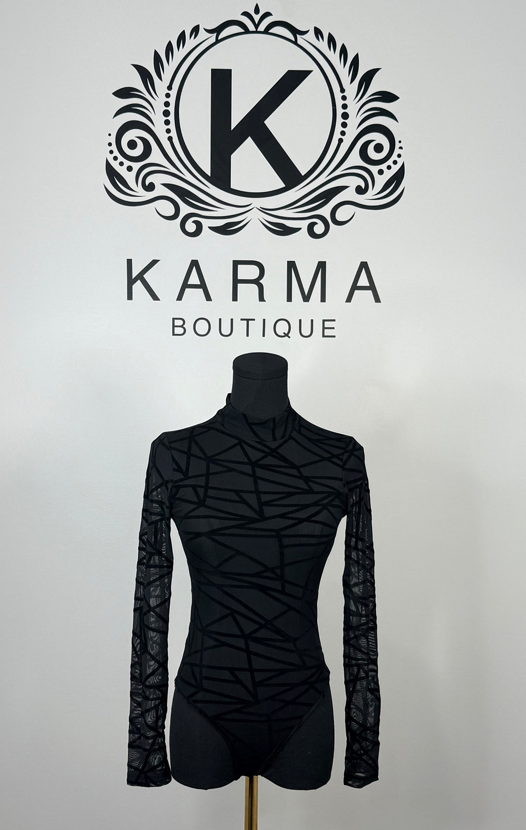 Always Enough Abstract Mesh Bodysuit