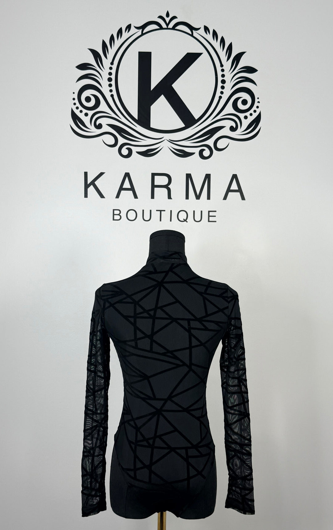 Always Enough Abstract Mesh Bodysuit