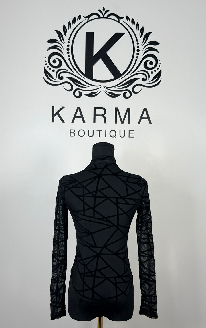 Always Enough Abstract Mesh Bodysuit