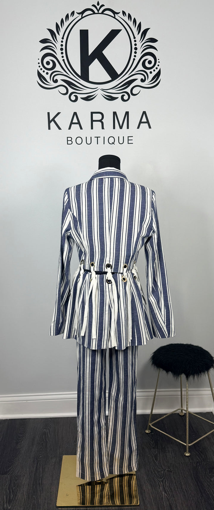 All Bizness Striped Pant Suit