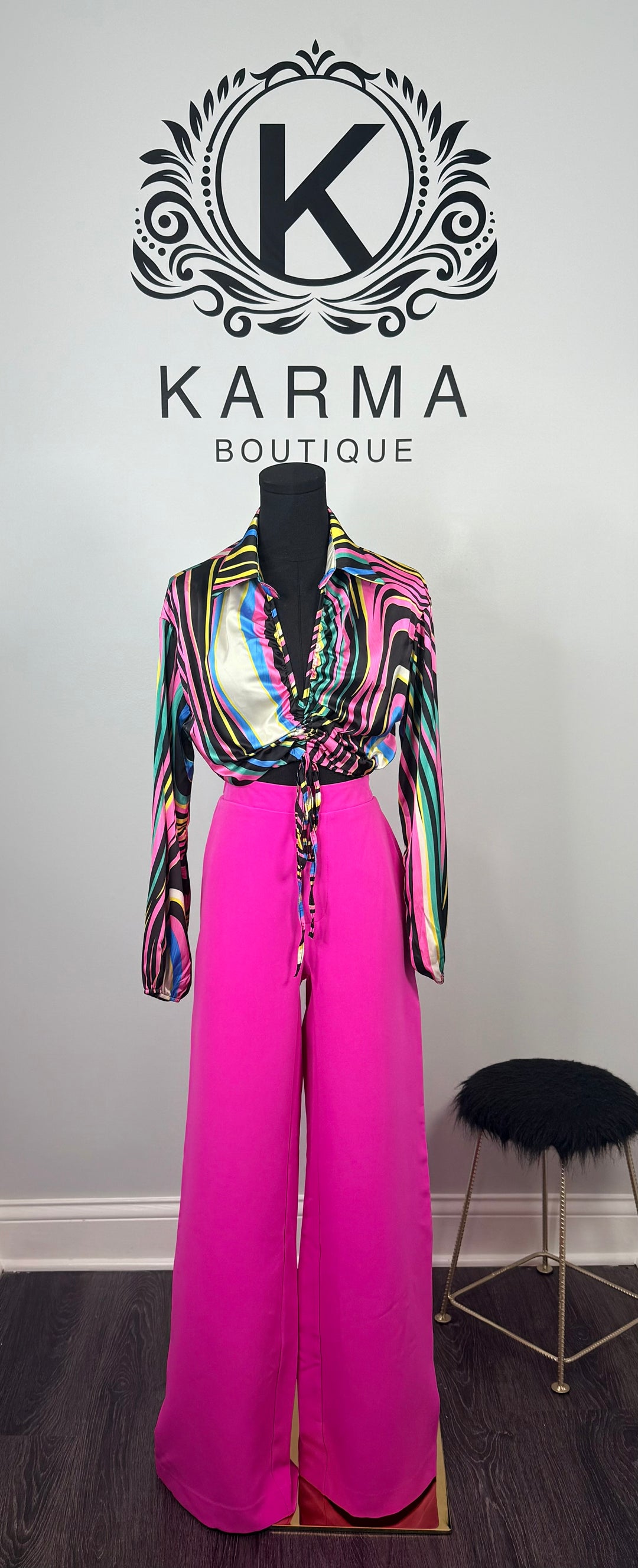 Show Me The Wave Satin Printed Shirt - Multi