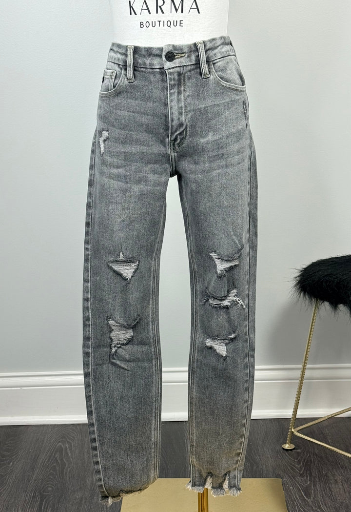 Kelly High Rise Skinny Jean - Light Grey