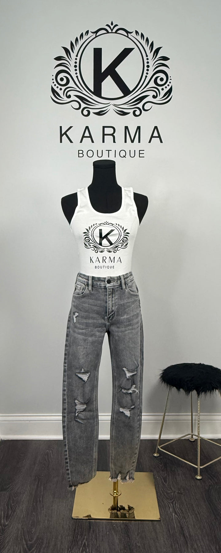 Kelly High Rise Skinny Jean - Light Grey