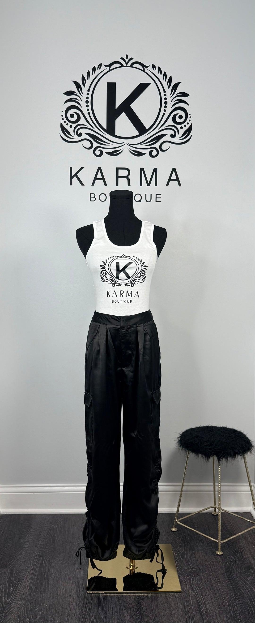 See Me Satin Jogger - Black