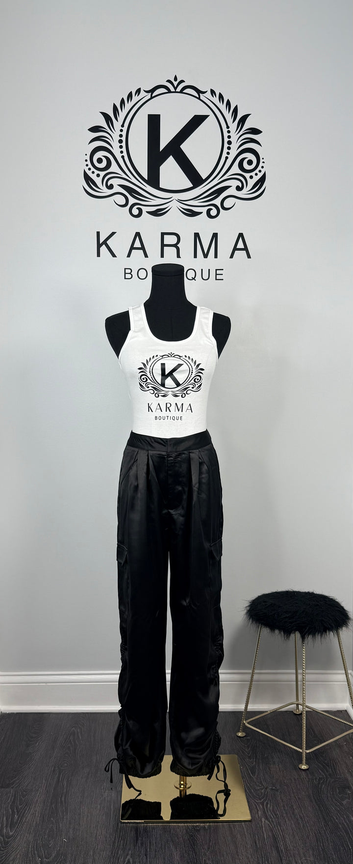 See Me Satin Jogger - Black