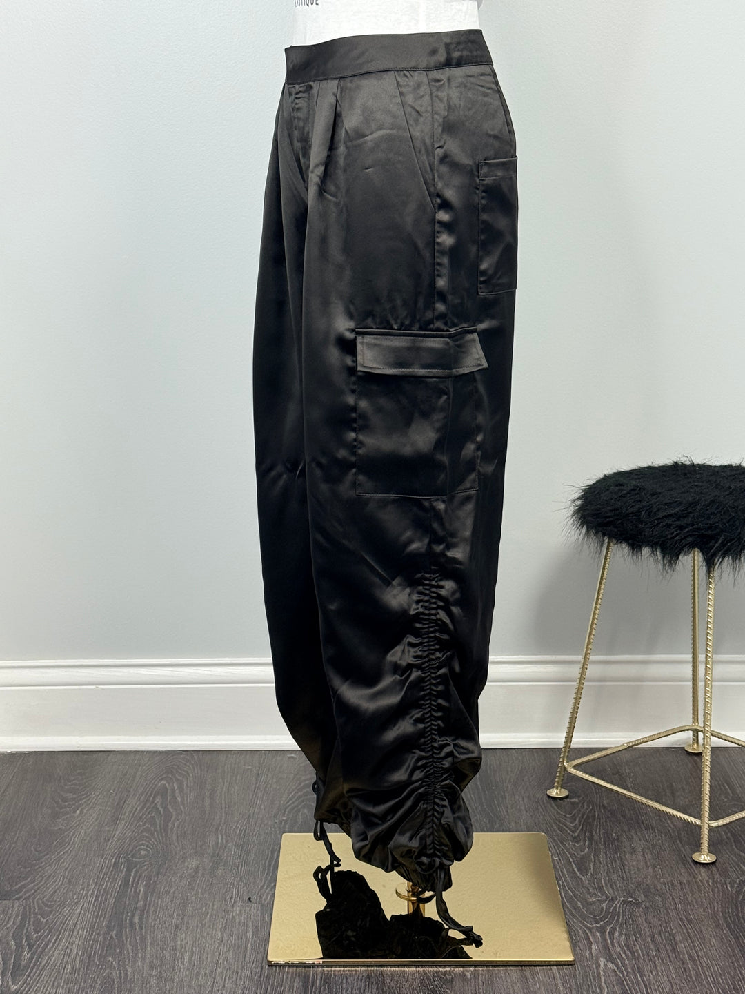 See Me Satin Jogger - Black