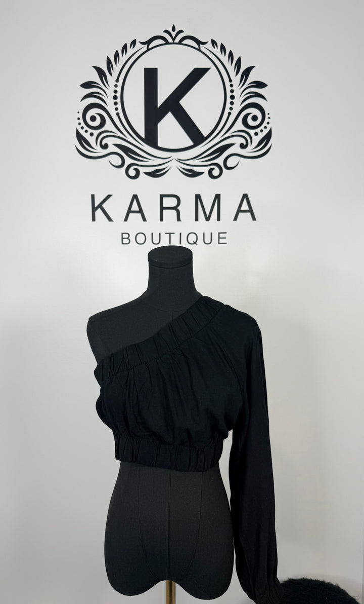Kendall One Shoulder Top - Black