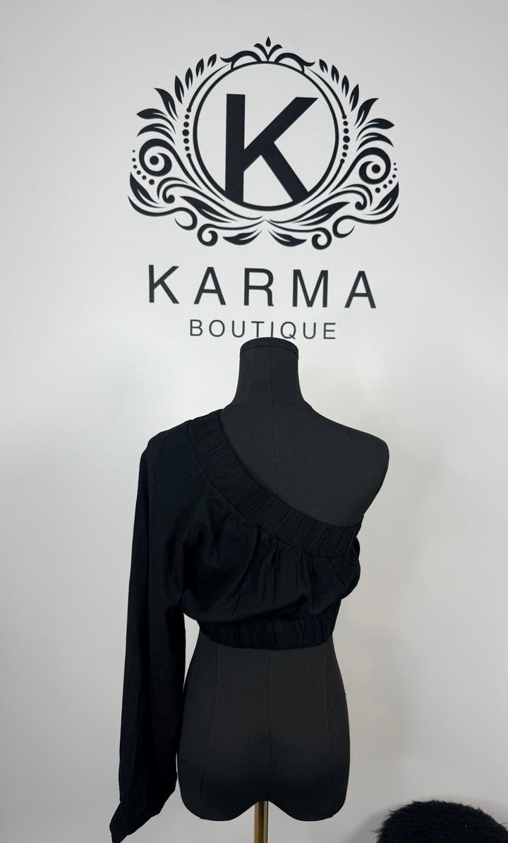 Kendall One Shoulder Top - Black