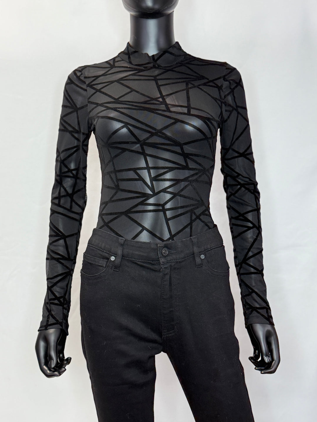 Always Enough Abstract Mesh Bodysuit