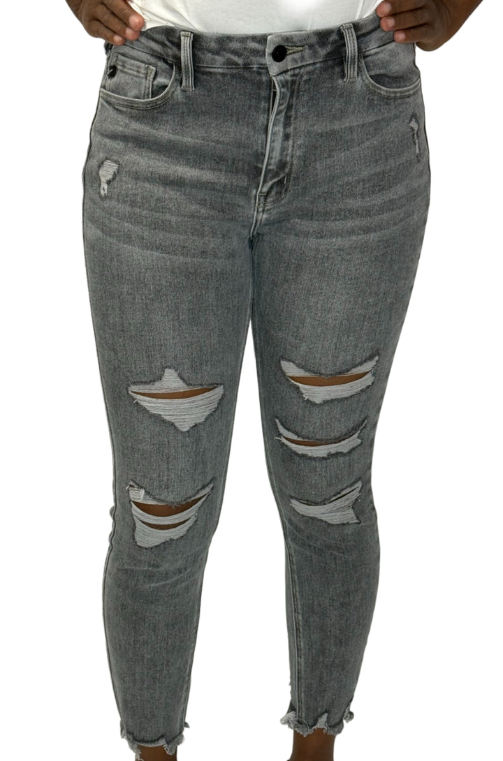 Kelly High Rise Skinny Jean - Light Grey