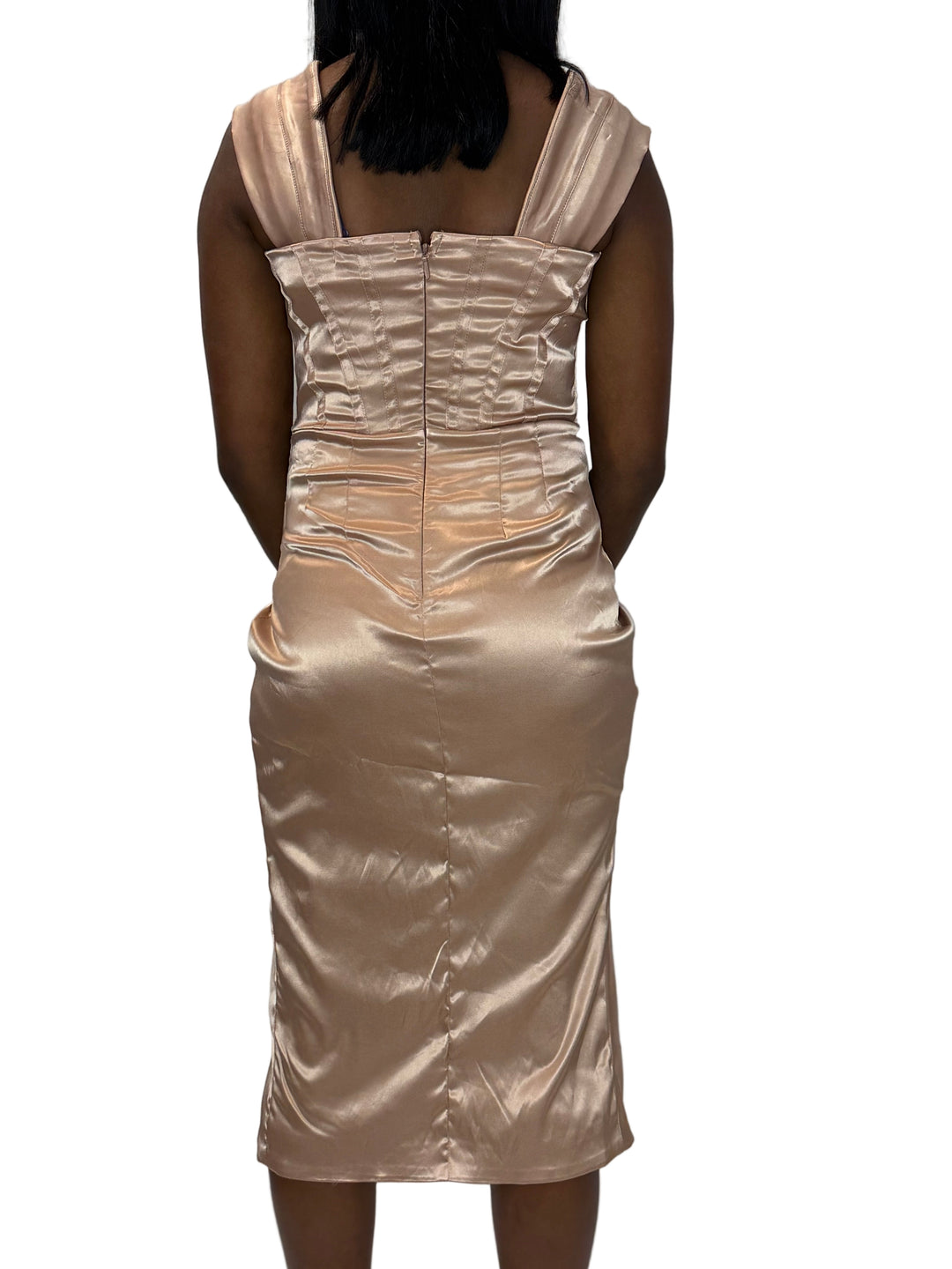 Miss Marilyn Satin Dress - Mocha