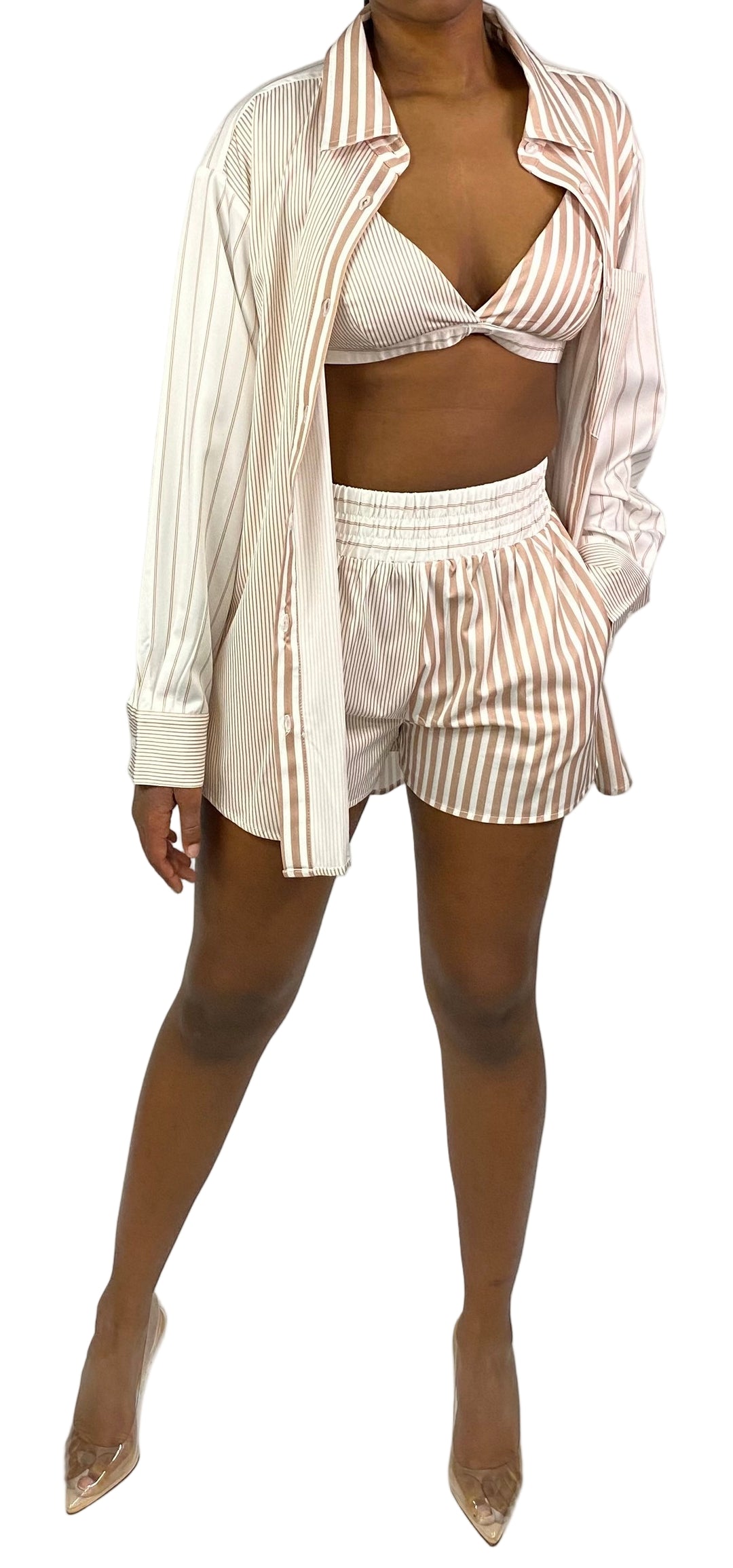 Nila Striped 3pc Short Set