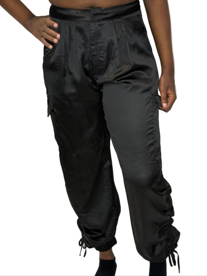 See Me Satin Jogger - Black