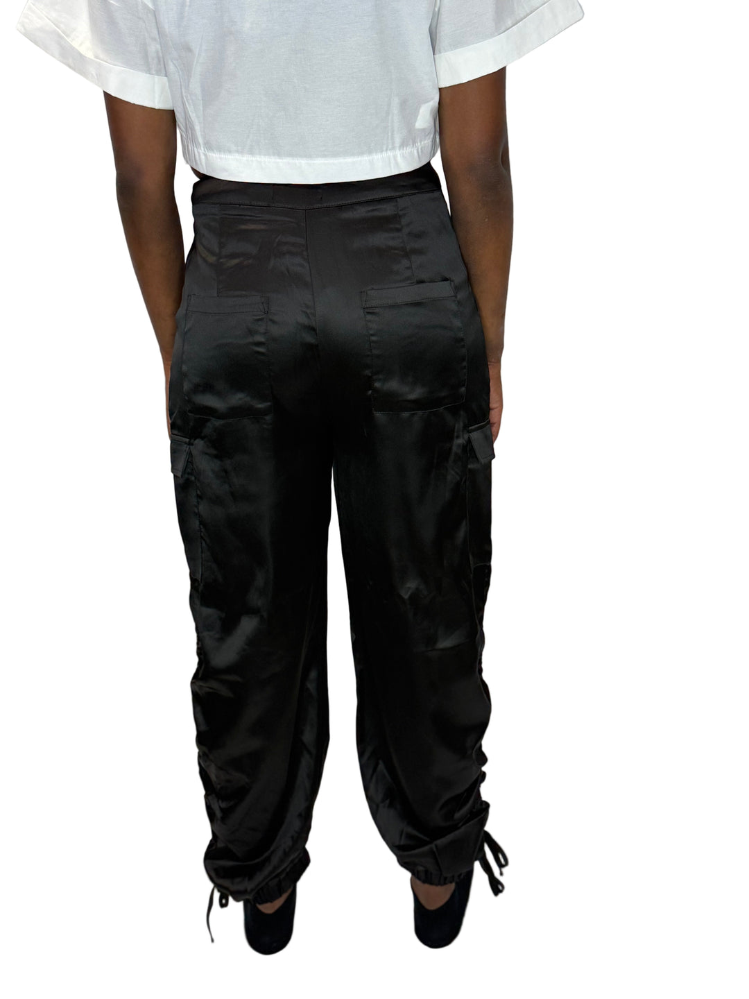 See Me Satin Jogger - Black