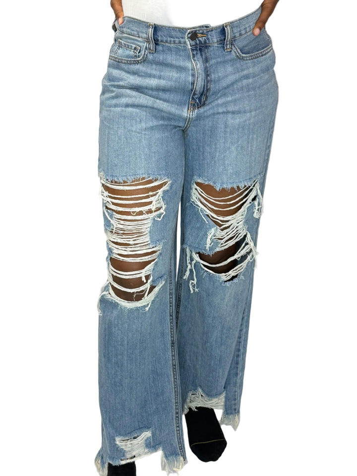See Me Shredded Wide Leg Jean