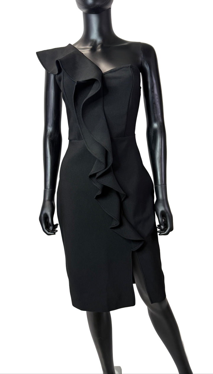 Sexy in Ruffles Midi Dress - Black