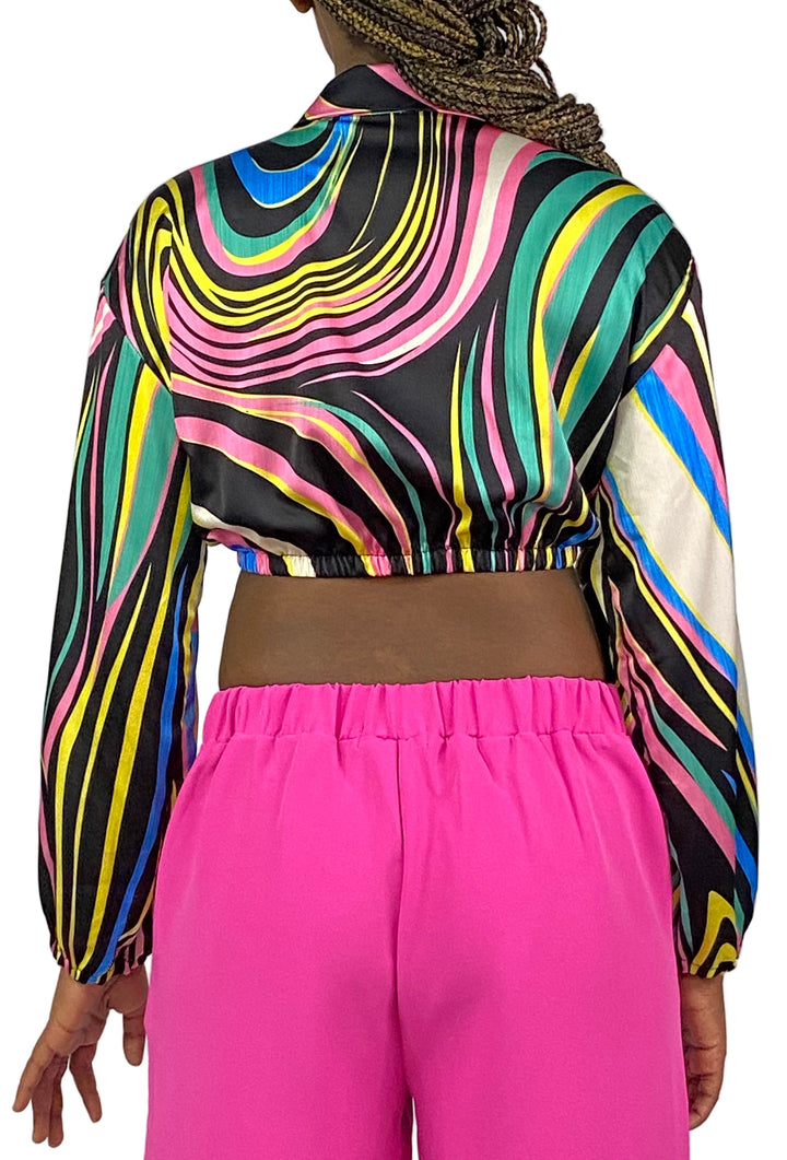 Show Me The Wave Satin Printed Shirt - Multi