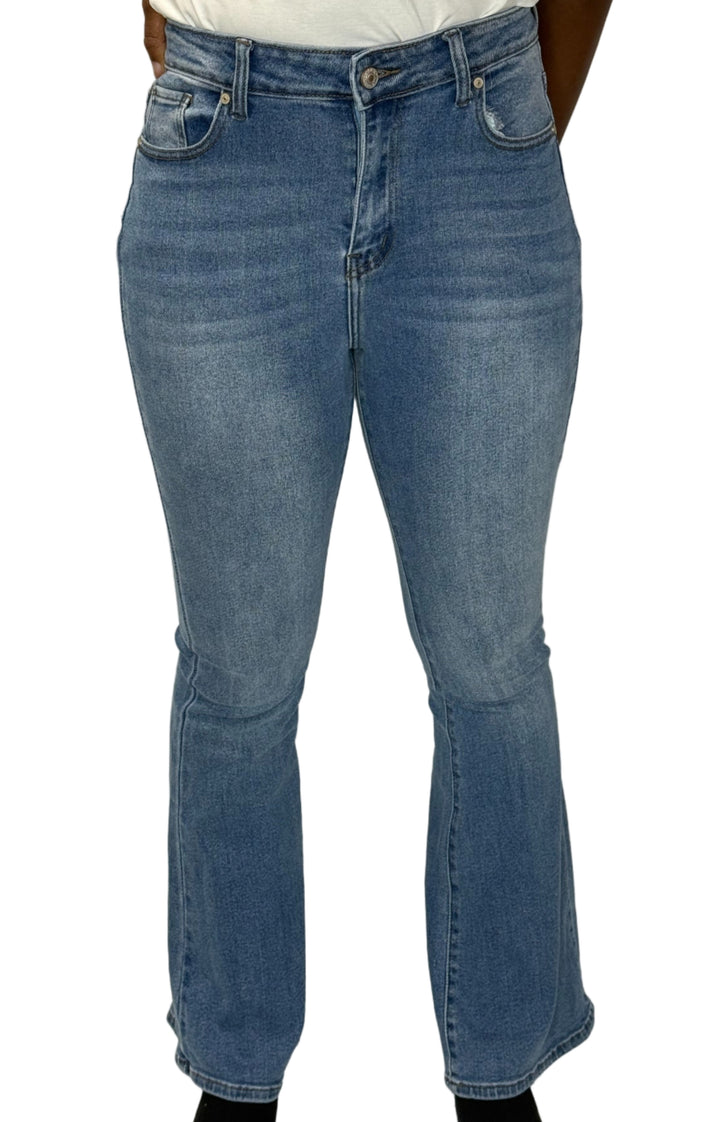 You Know What Time It Is Flare Leg Jeans