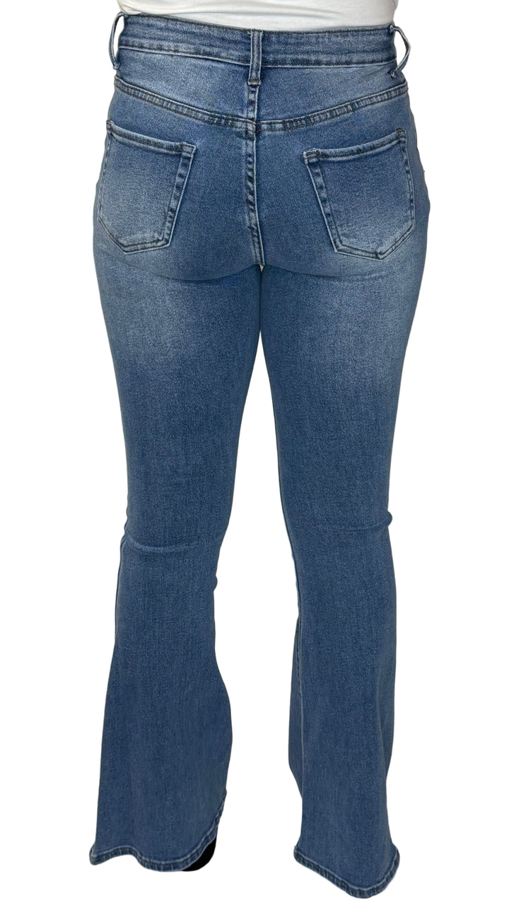 You Know What Time It Is Flare Leg Jeans