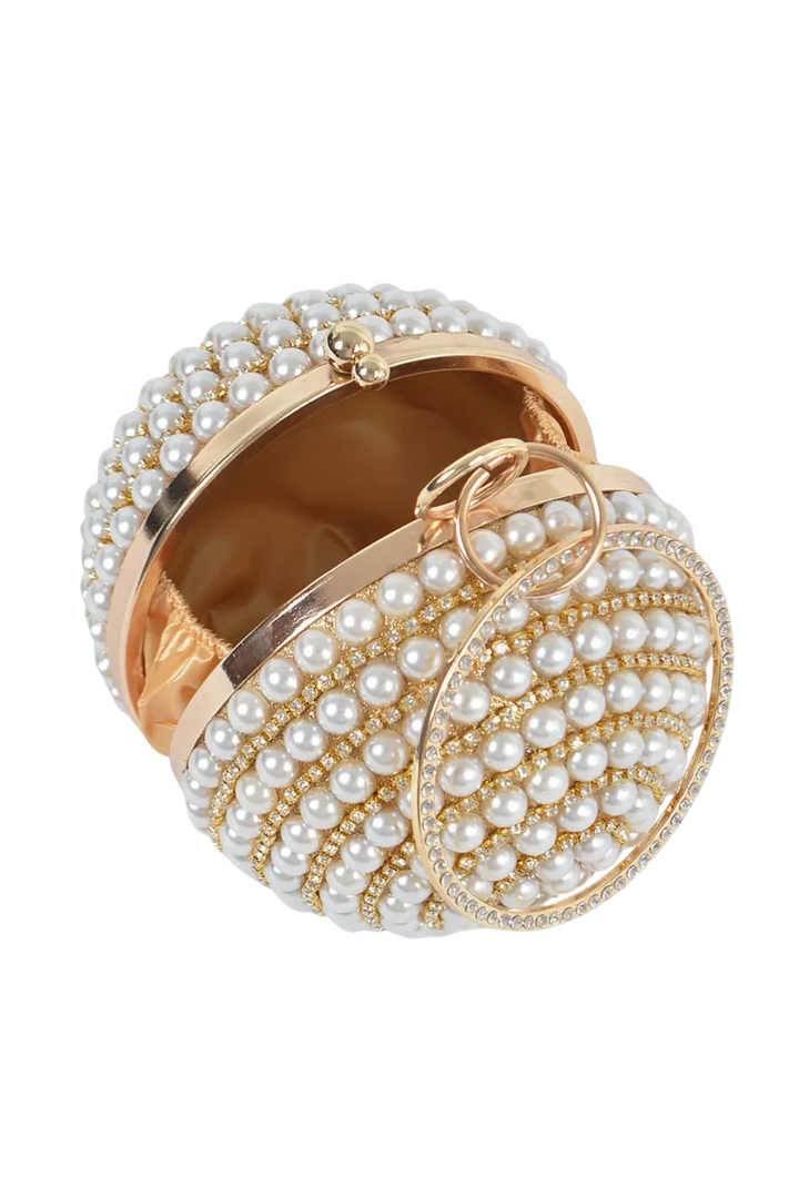 Gia Pearl and Rhinestone Clutch