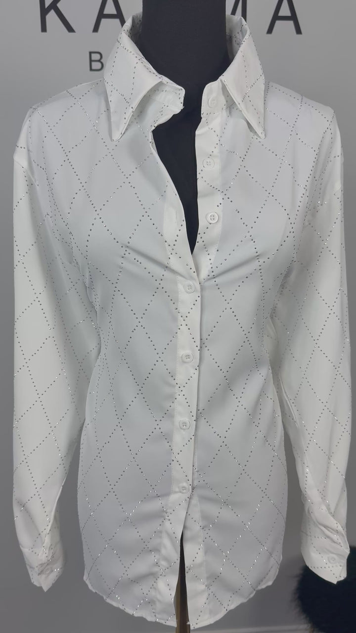 All That Glitters Rhinestone Blouse